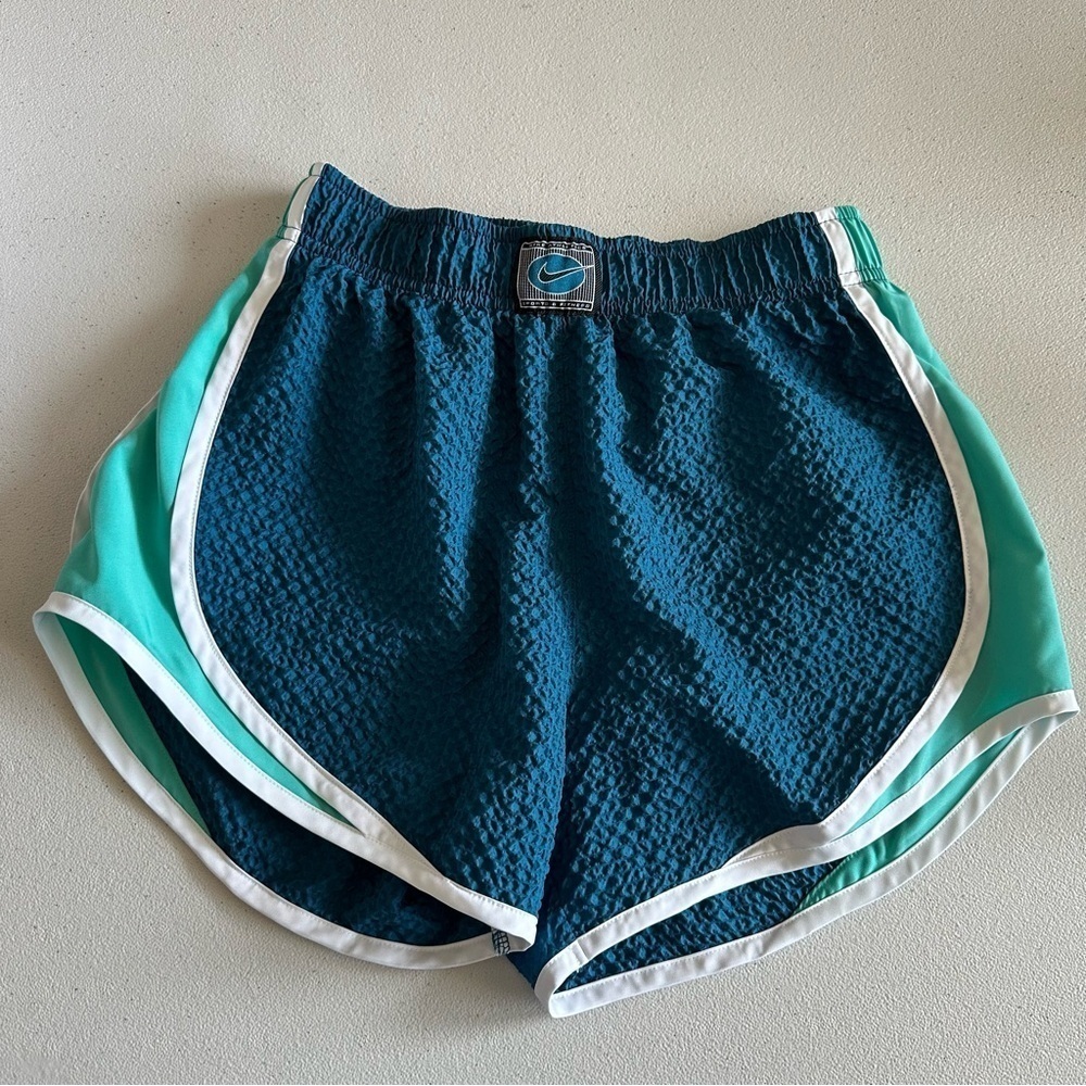 Nike Women's Shorts Nike Blue And Teal Running Athletic Shorts - Picture 3 of 13